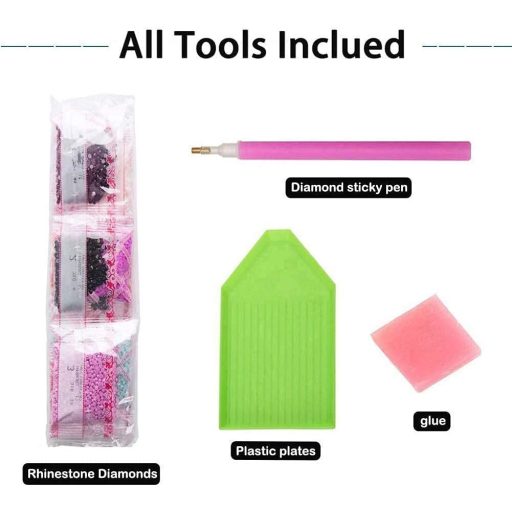 Diamentowy obraz z motywem flamingów 30x40cm