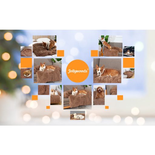 Jollywoods Ochraniacz na sofę Legowisko dla małych i średnich psów Brązowe L (110x110x15cm)