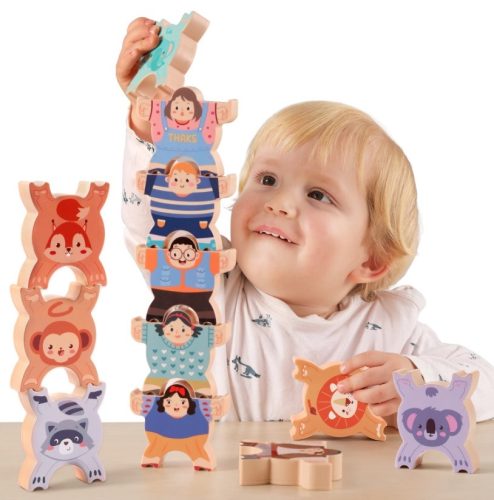 Drewniane zabawki, które można układać w stosy