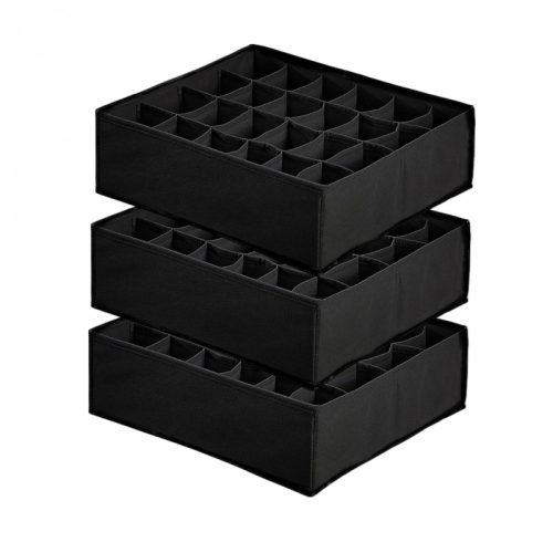 Pudełko z organizerem na bieliznę Yorgewd 3 szt. (czarne)